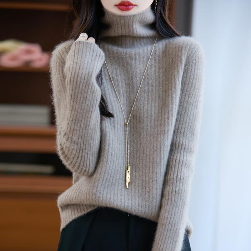 Dámský kašmírový svetr Kašmír Qinghe 30% kašmír 70% vlna podzimní a zimní pulovr hřejivý a módní