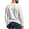 Mens Long Sleeve Henley Shirt Loose Fit Pocket Tee For Spring Autumn