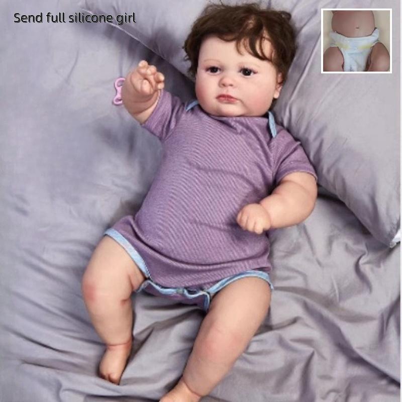 

Кукла-реборн с виниловым телом 50 см, имитация тканевого тела куклы-младенца Joseph Awake 60 см с имплантированными волосами, реалистичные куклы-реборны для детей, подарок на день рождения 50cm full silicone girl