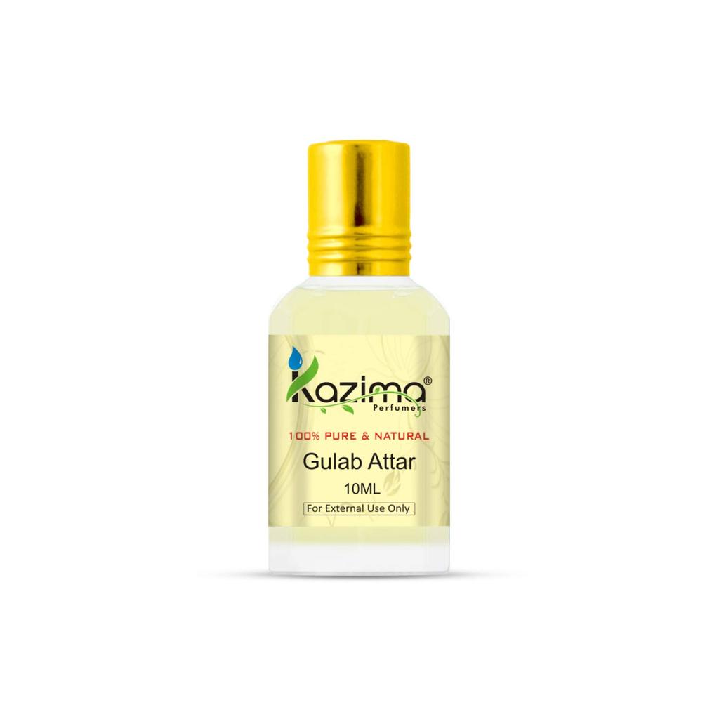 KAZIMA Gulab Attar Perfume For Unisex - Pure Natural Undiluted (Non-Alcoholic) (10ml)