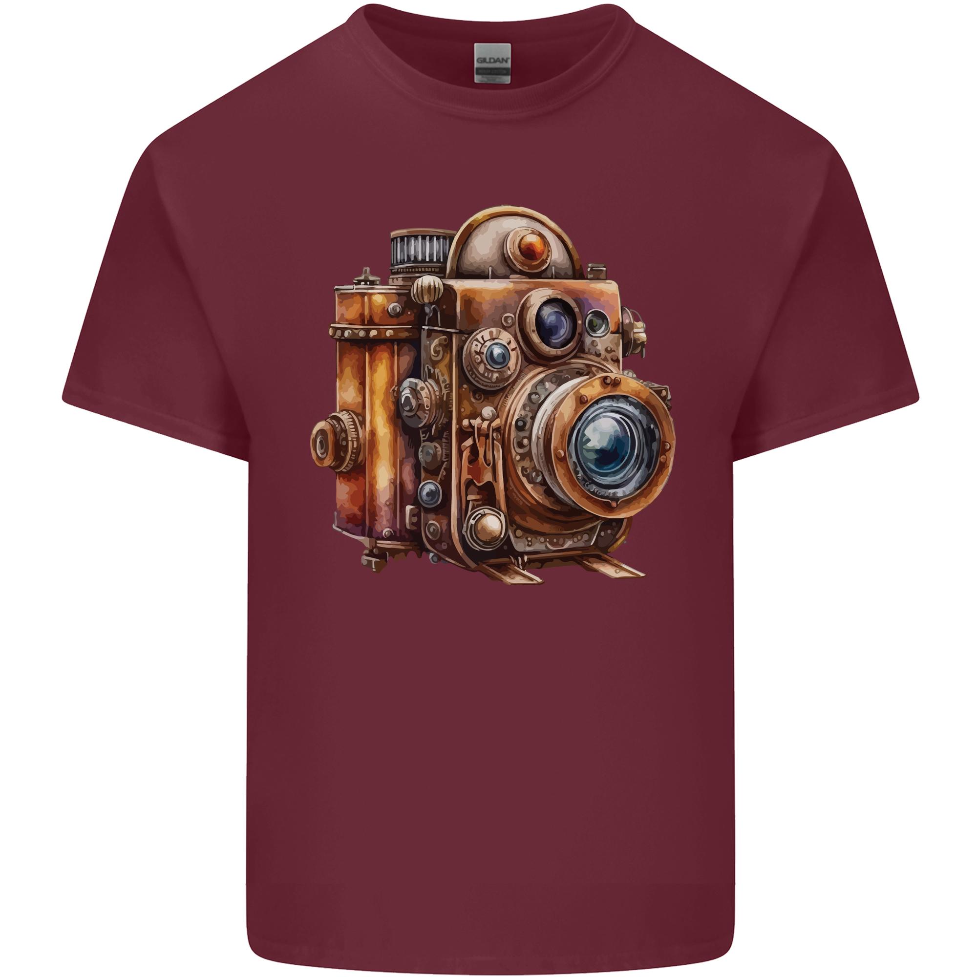 Steampunk Camera Photographer Photography Unisexs Light Cotton TShirt S