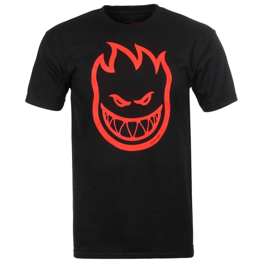 Spitfire Wheels BIGHEAD LOGO Skateboard T Shirt BLACK w/RED Print L