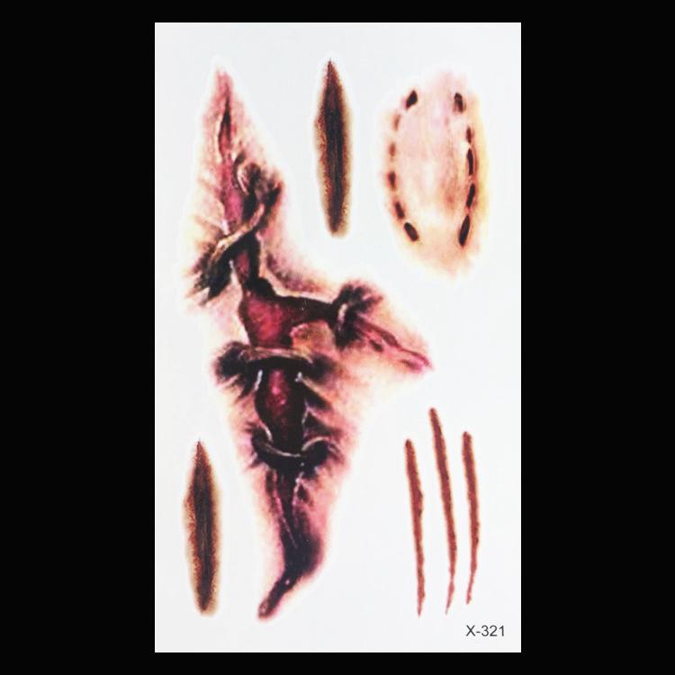 Realistic Halloween Scar Tattoo Sticker