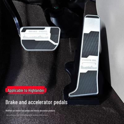 Toyota Highlander Throttle & Brake Pedal Decorative Set: Complete Car Foot Pedals Interior Accessories