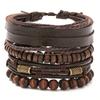 Fashion Vintage Men's Bracelets Set, Retro Beads Brown Bracelet, Accessories Christmas Gift Good For Daily And Festival