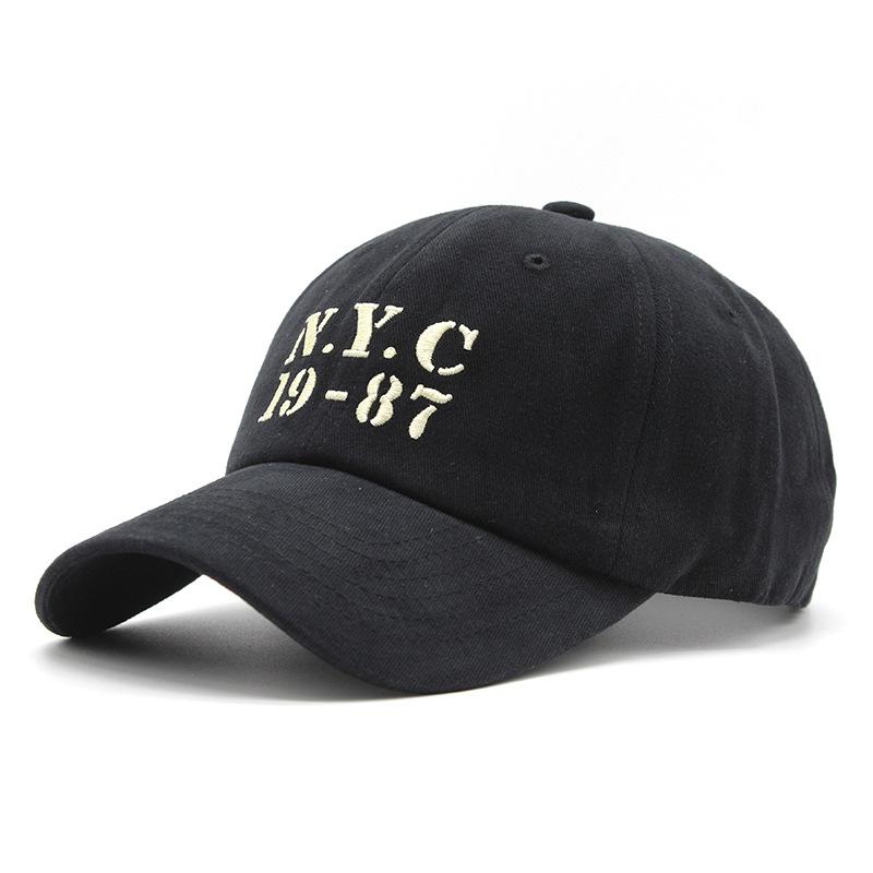 Nyc Letter Soft Top Baseball Cap Women'S Retro Wear Student Cap Men Ins Hat Tide