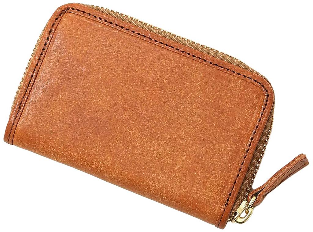 sot Pueblo Leather Zip-Around Card Case, Genuine Leather, Camel, so-z-0197