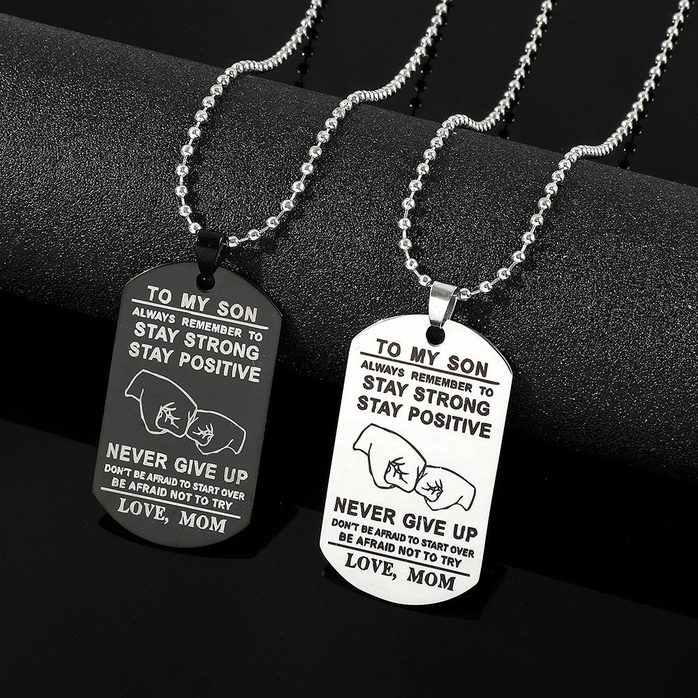 Pendant Military Brand Engraved Bead Chain High-end Fashion Mother's Day Gift Necklace