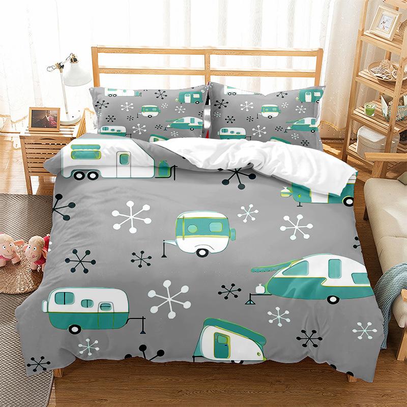Three-Piece Cartoon Picture/Car/Emoji Digital Printing Bedding Trade