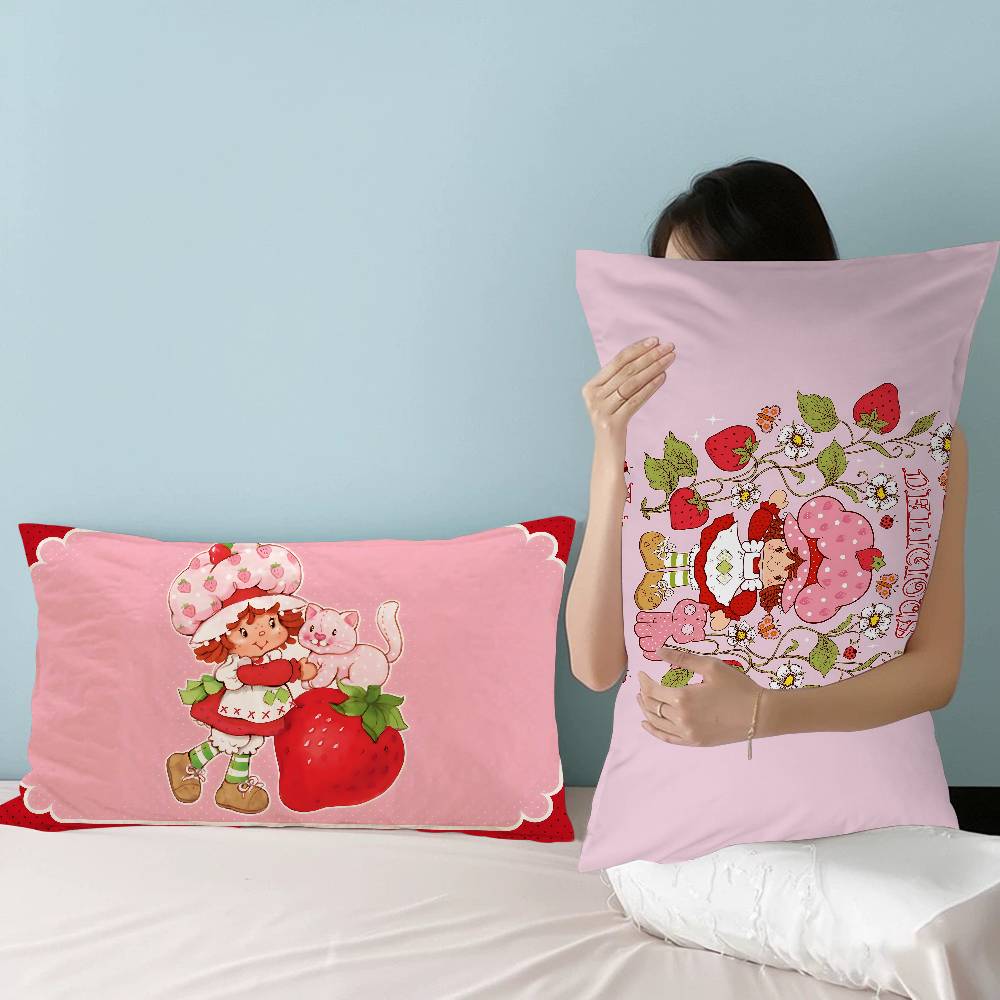 Classic Animation S-Strawberry S-Shortcake Pillow Towel Pillowcase For Hair And Skin, Standard Size Set Of Super Soft Pillow