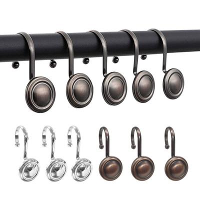 12Pcs Shower Curtain Hooks Rustproof Corrosion Resistant Simple Installation Decorative Metal Shower Curtain