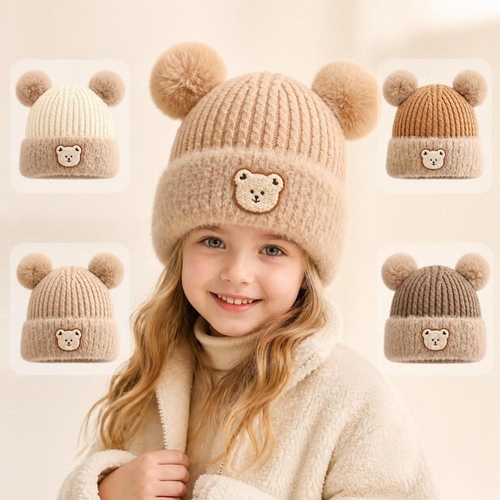 Windproof Knitted Baby Hat Thickened Beanie Hat New Winter Wool Hat Baby Kid