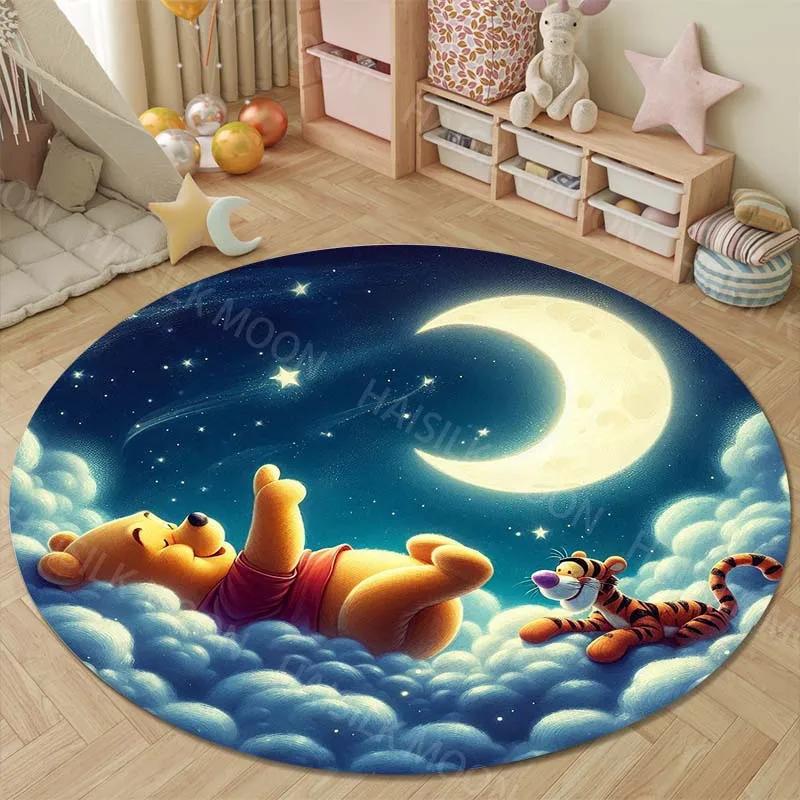 3D P-P0kemon Gengar Round Rugs Bedroom Living Room Home Decor Floor Mats for Kids Room Bath Chair Mat Carpet Next Day Shipping