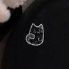 Damenbrosche Funkelnde Kunstkristall-Dekoration Zweifarbiges Schwarzes Katzen-Design Reversnadel Pullover Schalhalter Schmuckzubehör