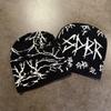 Knit Hat For Men And Women With Embroidered Letters And Color Block Design For Streetwear And Hip Hop Style