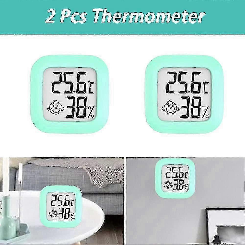 2pcs Indoor Lcd Thermometer Hygrometer, Digital Indoor Thermometer, Portable Temperature And Humidity Monitor