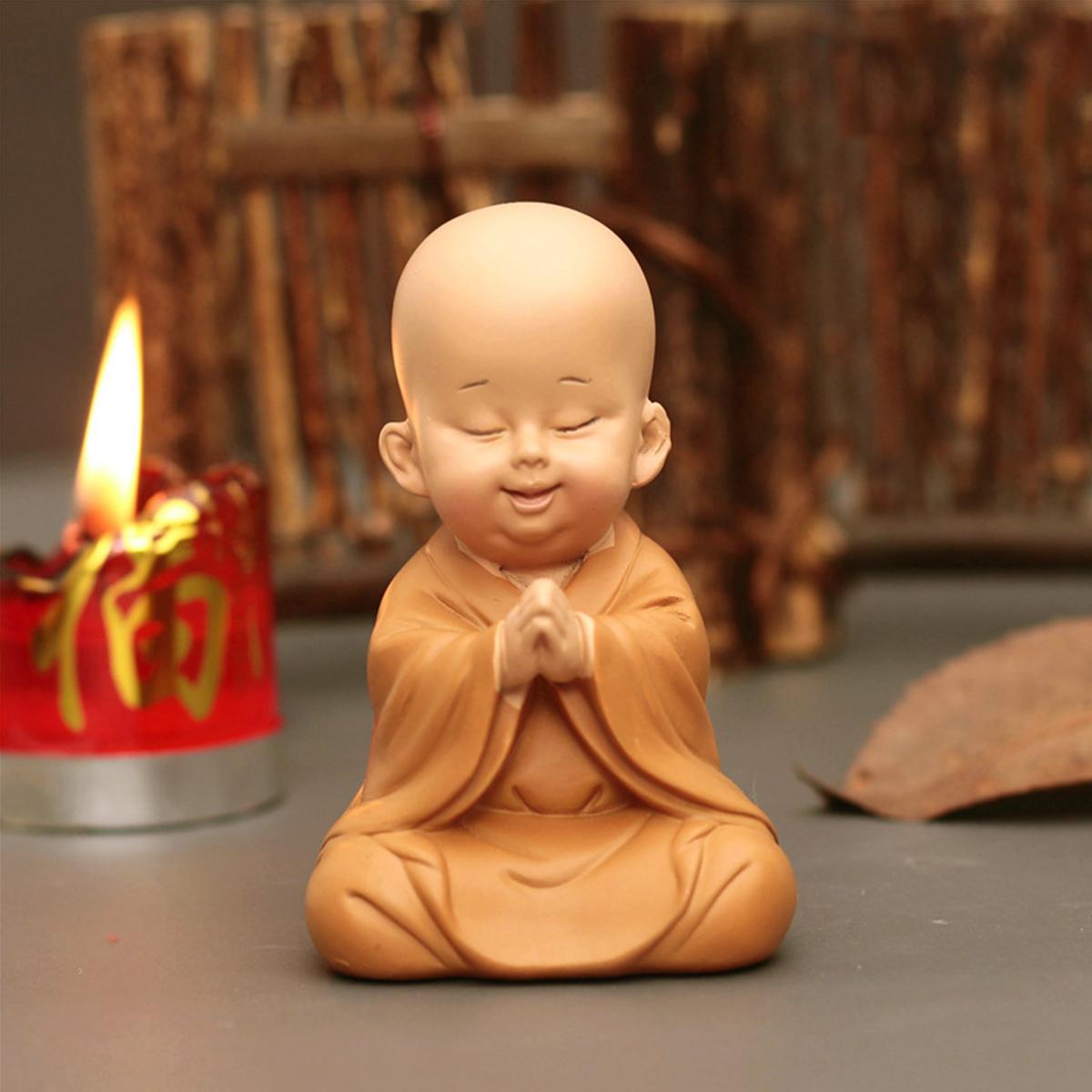 

Маленькая фигурка монаха Мини-статуэтка монаха Милая статуэтка монаха Будды Очаровательное украшение в виде маленького монаха Креативная фигурка маленького монаха