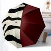 1pc Zebra Print Circle Automatic Open/close Umbrella, 8-Rib Sturdy Structure, Auto Folding/Opening, Portable Travel Umbrella for Women,245