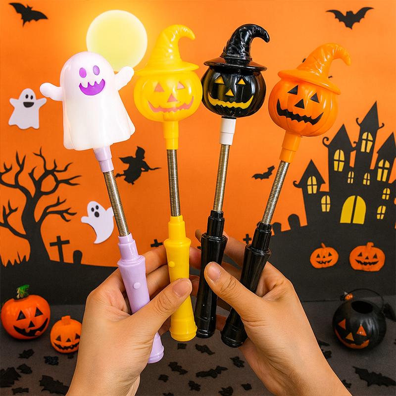 Halloween Flashing Wand Handheld Shake Light Wands Party Shake Pumpkin Ghost Stick Halloween Glowing Props Party Favor Gift