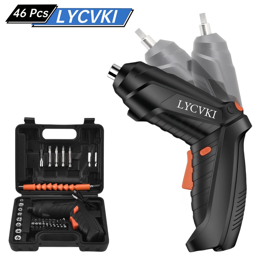 14pcs/46pcs Electric Screwdriver Set USB Rechargeable Mini Electric Drill Tool Set Portable Cordless Screwdriver Home Repair Multitool Kit