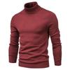 Men's European and American Autumn/Winter Slim High Collar Casual Knit Sweater