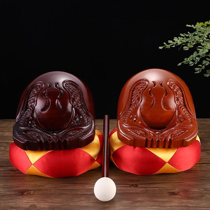 Camphor Wood Fish Percussion Instrument - Exquisitely Carved Solid Wood for Buddhist Chanting and Dharma Rituals