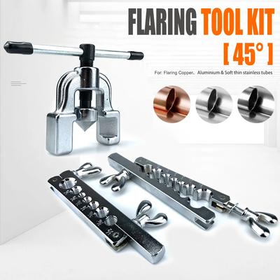 45° Copper Tube Expander Flaring Kit HVAC Pipe Tool for Flaring/Reaming Copper & Metal Pipes