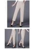 Summer Ice Silk High-Waist Elastic Pants for Middle-Aged and Older Women - Casual, Loose-Fit, Straight, Nine-Point Length