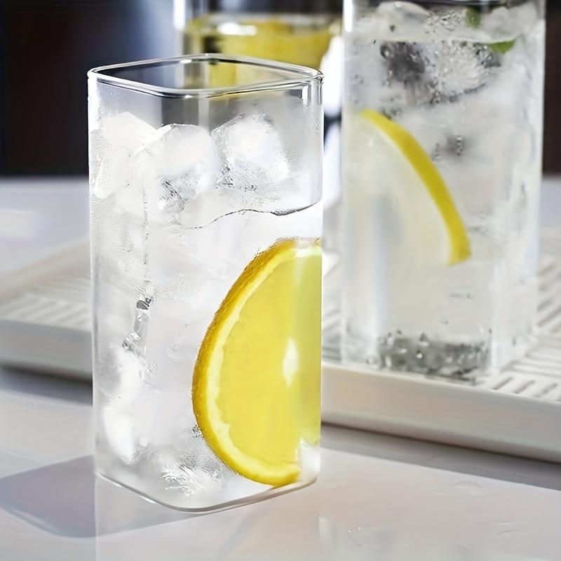 6pcs Drinking Glasses 15oz Thin Square Elegant Bar Glassware For Water Juice Beer Cocktails And Mixed Drinks Lead-Free Glass Glass Drink Tumblers