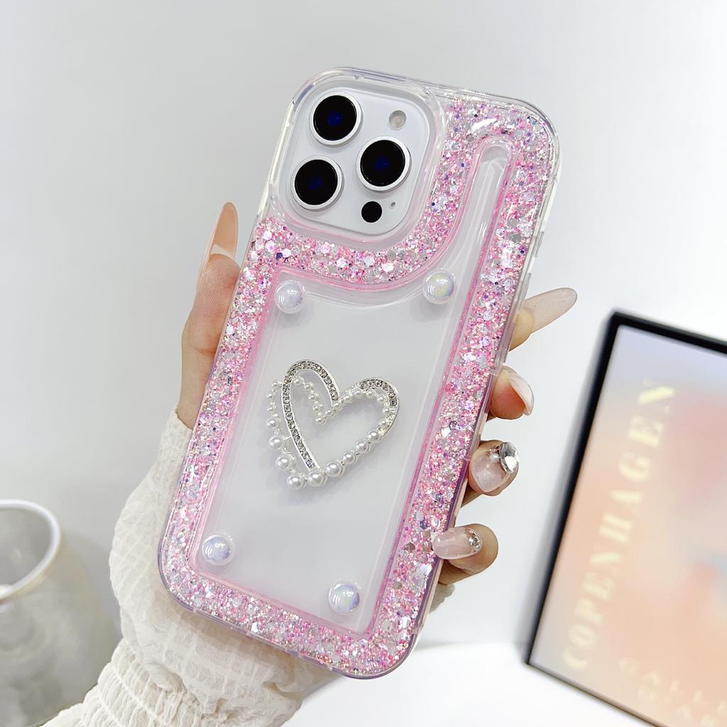 Applicable to iphone16promax apple 15 mobile phone case rhinestone 13 Korean wind ins flash diamond love flower 11