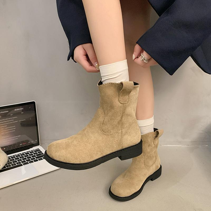 Fashion 2024 Winter New Style Retro Trendy Fashion Comfortable Thick Bottom Super Soft Velvet Sleeve Skinny Boots for Women