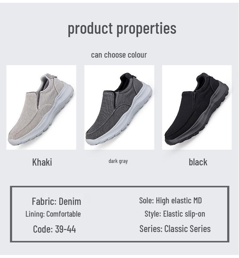 Men's Spring Slip-on Walking Shoes: Breathable Mesh, Lightweight, Large Size, Perfect for Middle-aged & Elderly Casual Wear.