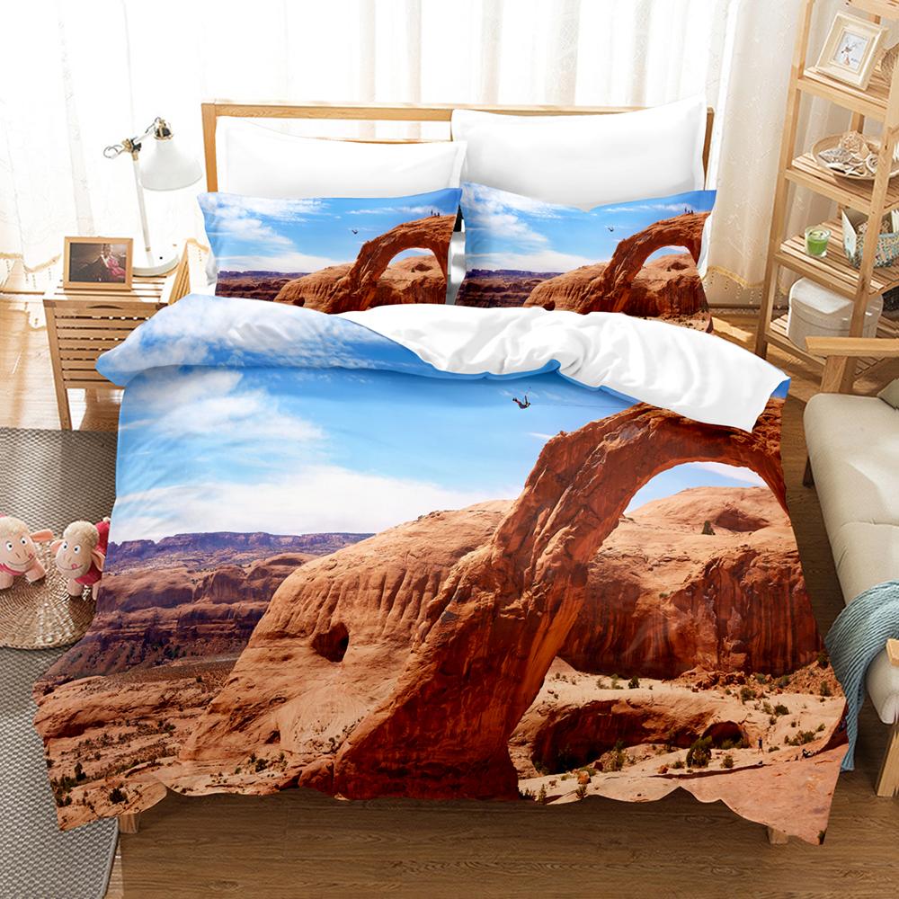 Volcanic Beding Set Single Twin Ful Quen King-Sized Dimensionsd Dimensions Desert Bed Linen Set Aldult Kid Bedrom Thre-piece Suits 3D Print Men