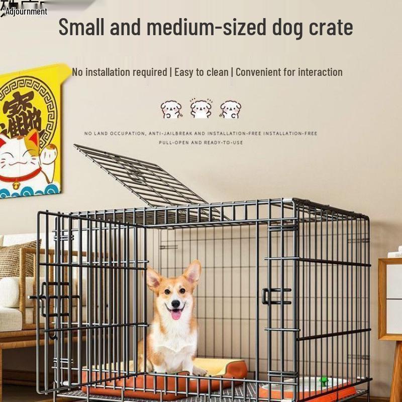 Indoor Pet Cage with Toilet Separation for Small To Medium Dogs and Cats