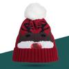 Trendy Santa Claus Beanie Hat Windproof Elk Knit Hat Wool Hat All-match Winter