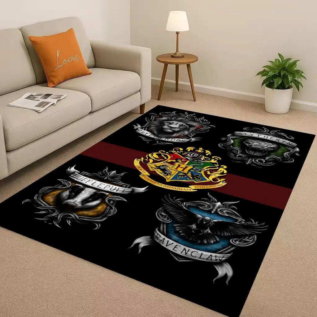 HD H-Hogwarts Sign Cartoon Living Room Non-Slip Area Rug Soft Carpet For Bedroom Playroom And Sofa,Easy Clean Home Decor Doormat