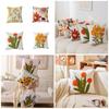 Pillowcase Floral Embroidery Cushion Case Features Vibrant Flower Patterns For Living Room Or Bedroom Decoration