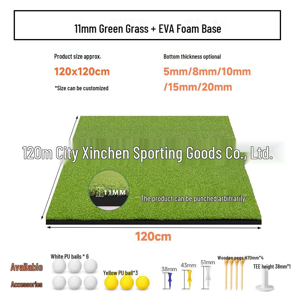 Premium Outdoor Golf Practice Mat - Swing & Hit with Realistic Green Grass