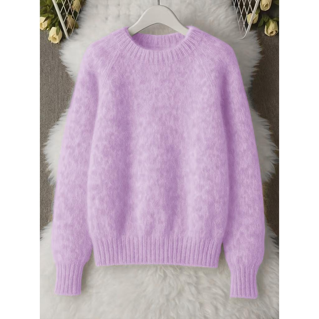 Damski Vintage Miękki Sweter Dzianinowy, Luźny Codzienny Sweter, Wiosna Jesień