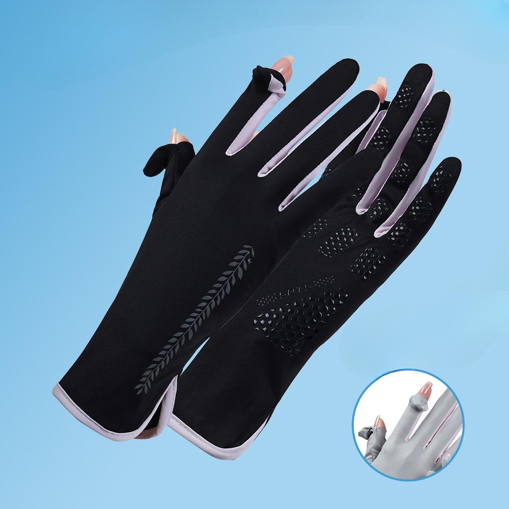 Sunscreen Gloves for Summer Driving for Women In Summer UV Anti Slip Ride Electric Bike Thin Sunshade Ice Silk Breathable Finger