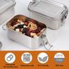 Set of 2 Rectangular Food Containers | Stainless Steel Storage Boxes with Airtight Locks | Freezer- and Dishwasher-Safe & Odor-Proof | 550ml | Eco-Fri