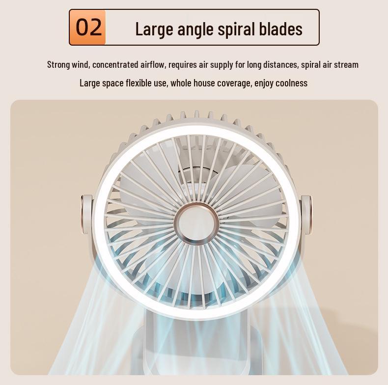 Multifunctional Wall-Mounted Clip Fan with Night Light - Ideal for Dorms & Offices