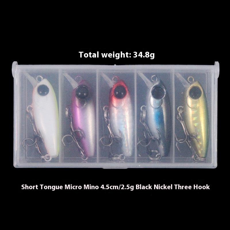 Ultra-Small Hard Bait Lead Fish Single Hook Set Five Boxes Metal Horse Mouth Three Hooks Blood Groove Sequins for Bass Trout