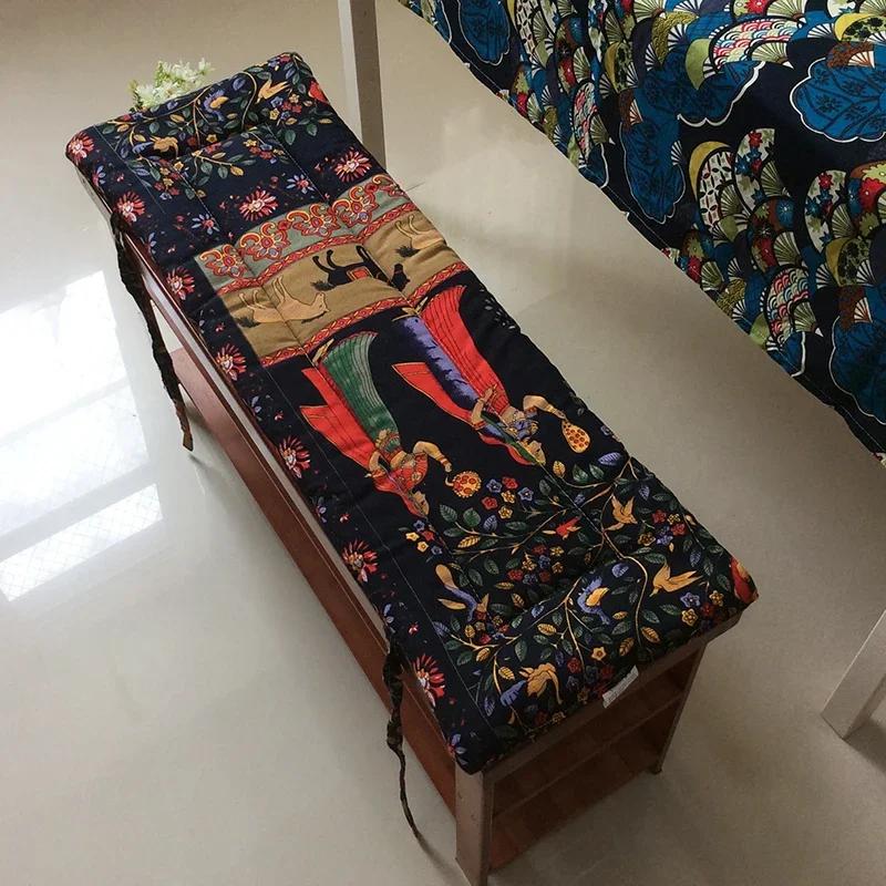 Bohemia Long Bench Cushion Soft Stool Pad Thickened Wood Sofa Mat Garden Benchs Long Padded Wooden Bench Cushion Mat