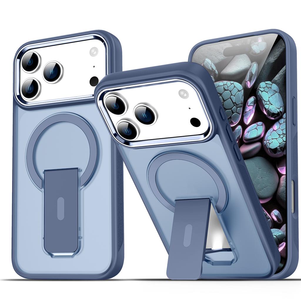 Desert Gold Folding holder magnetic phone case for iPhone 17 16 15 14 13 12 11 Pro Max Air Plus magsafe charging hard back cover