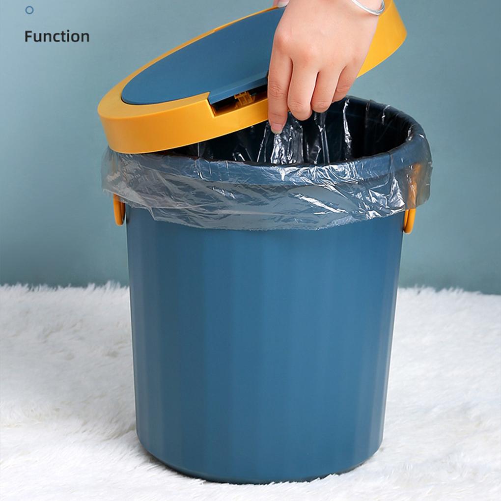 Nordic Contrasting Color Lid Trash Can - Sturdy Durable And Convenient For Household Items Cleaning Supplies Trash Cans