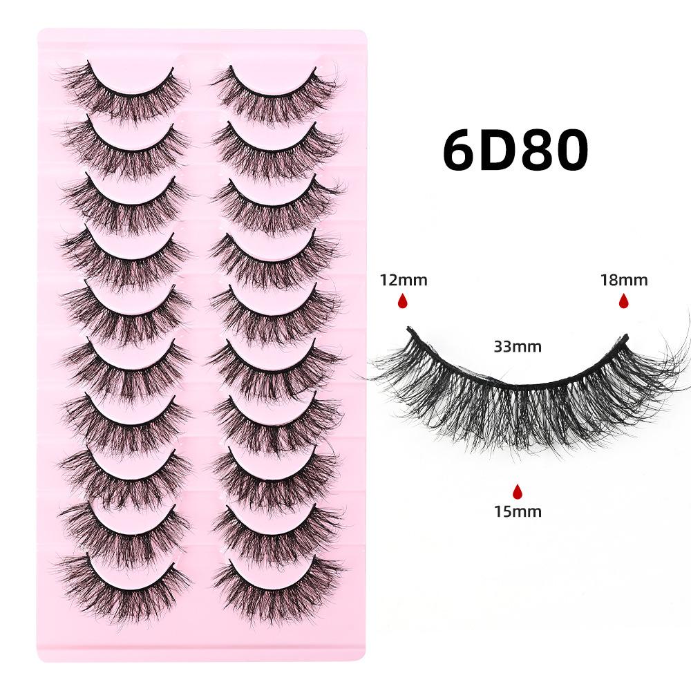 10 Pairs 3D Synthetic Mink Eyelashes Volume Dramatic Long False Eyelashes Bulk Pack