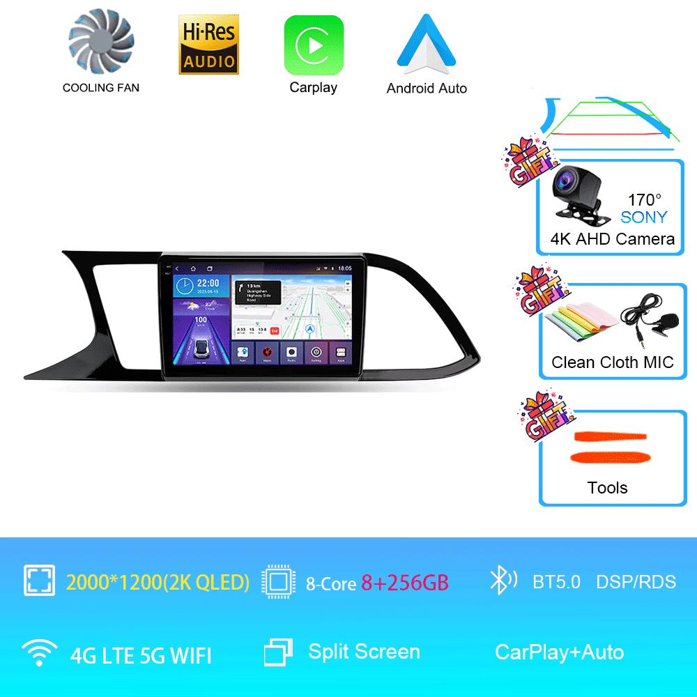 Car Radio Android 14 Carplay Auto For Seat Leon 3 MK3 2012-2020 GPS Navigation 4G WIFI Multimedia Video Player Stereo 360 Camera