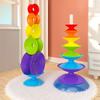 Rotating Rainbow Stacking Toys Ferrule Stacking Blocks Baby Toy  Color Size Cognition