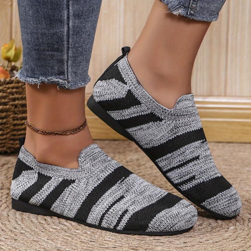 Women's Large Size Gray-Black Casual Home Comfortable Flat Shoes